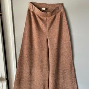 Wide-Leg Rose Gold Pants
